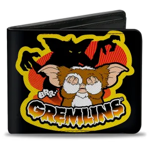 Bi-Fold Wallet - Gremlins Stripe & Gizmo Pose Black/Yellow