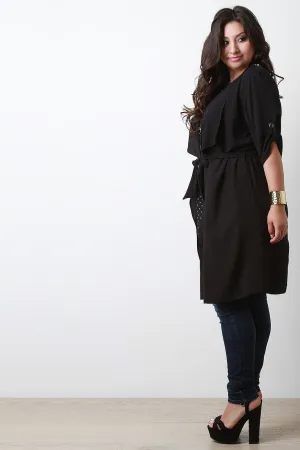 Sash Tie Chiffon Longline Cardigan